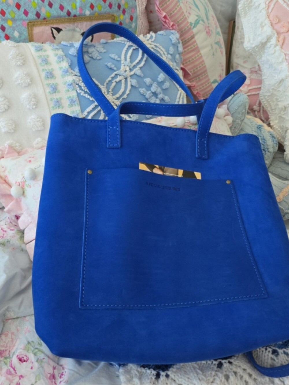 BNNU PLG Blue Joy Suede Zippered FSCB Bag